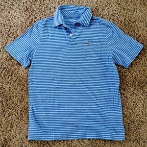 Blue striped polo